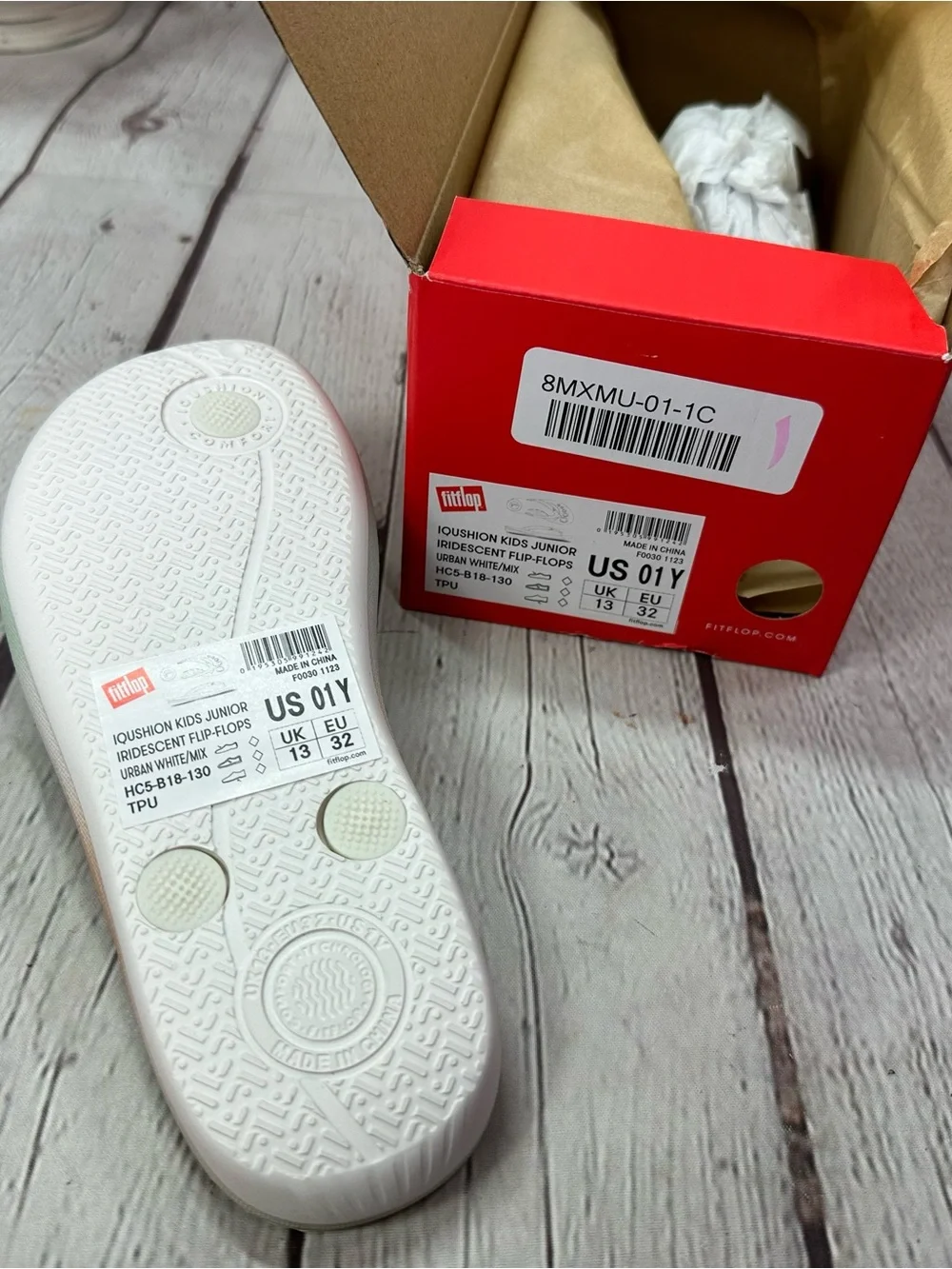 Fitflop IQUSHION iridescent Thong Sandals flip flops kids youth beach summer